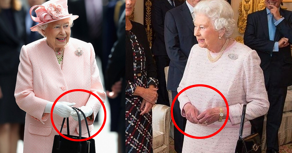 Queen uses handbag to send information