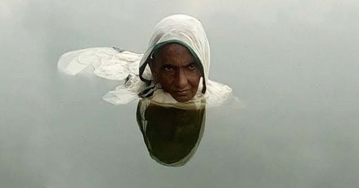 Woman living in water for 20 years.