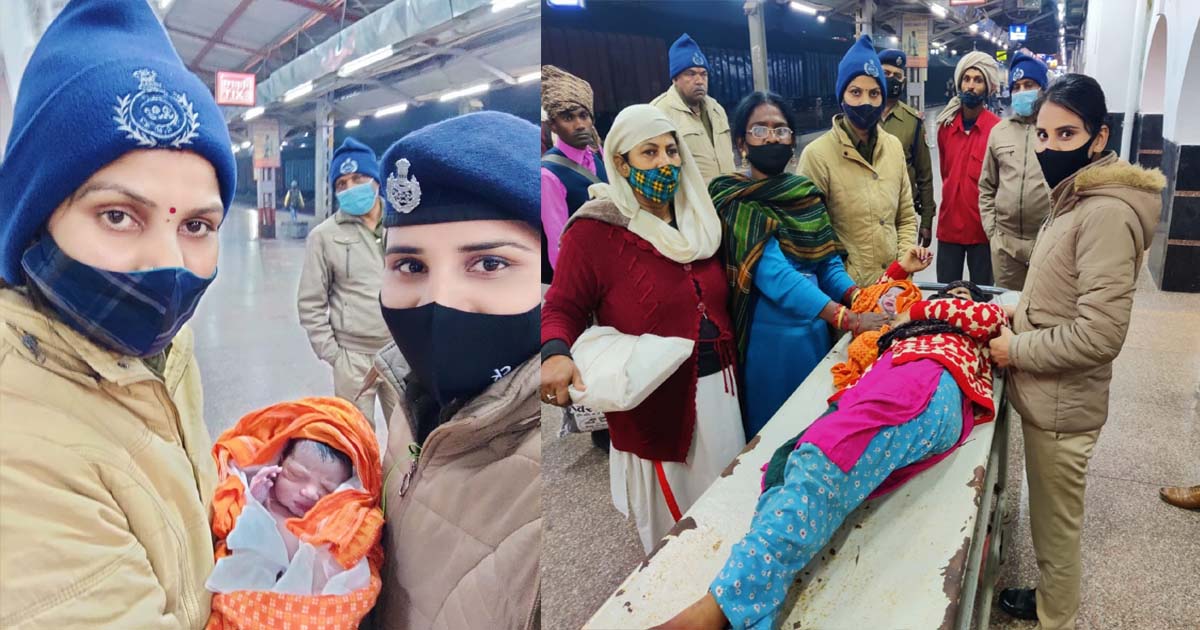 A pregnant woman traveling by train gave birth at the station. Social media praising railway security forces.