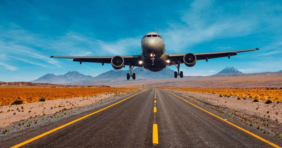 Flight Lands on Road