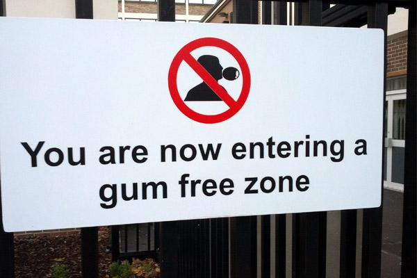 Chewing gum ban