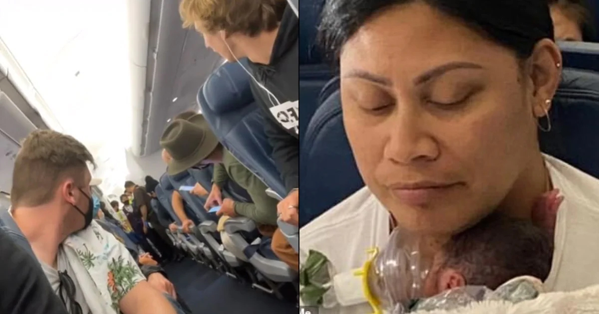 The young woman on the plane became pregnant and gave birth