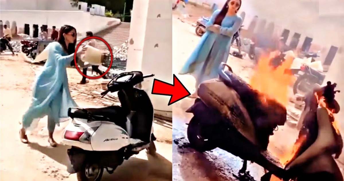 Jada burned the scooter to show off and showed off his stupidity