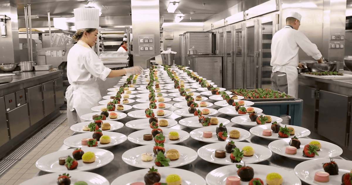 Restaurant Kitchen On Luxury Ship