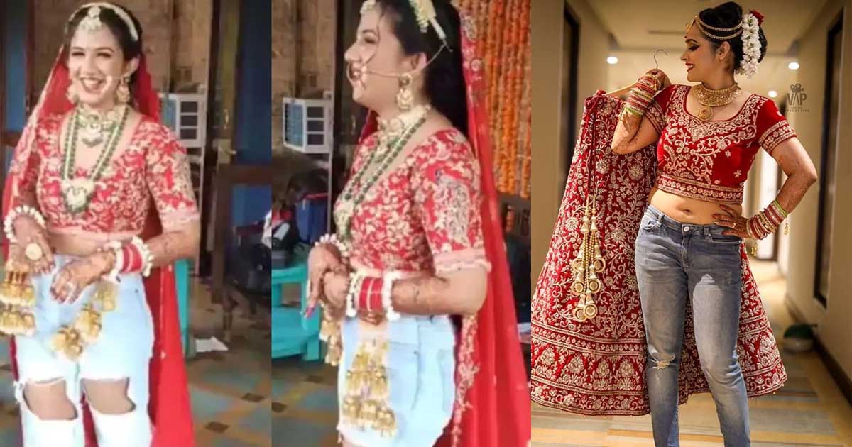 I do not want to wear lehenga, the bride who came to the wedding venue wearing jeans.