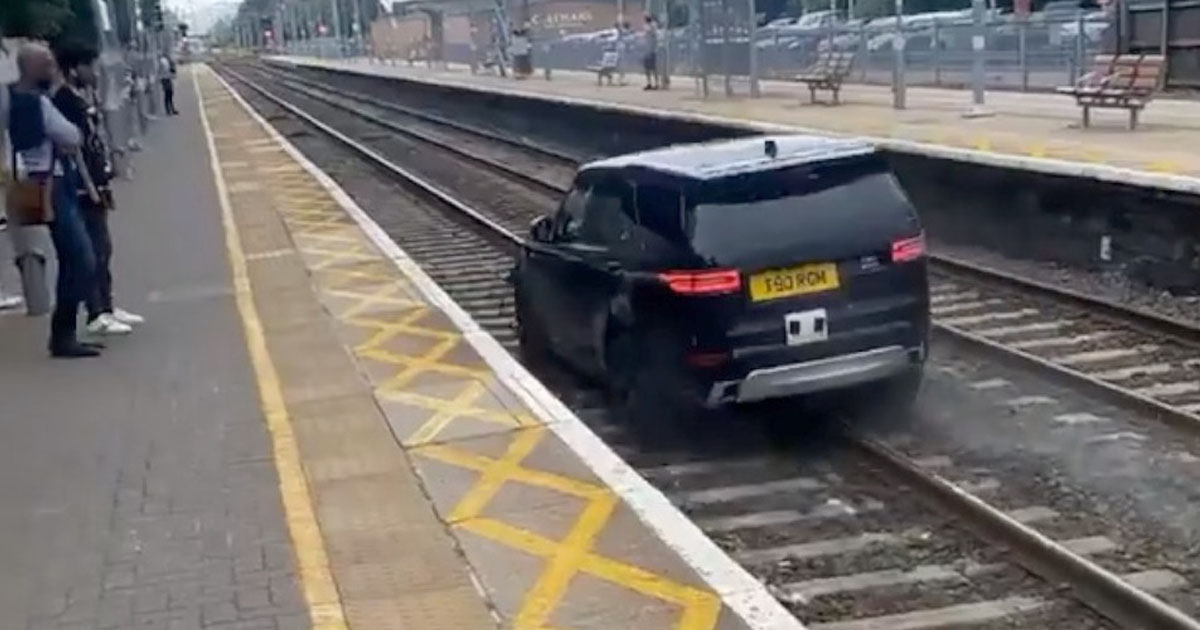 Car on Railway Track