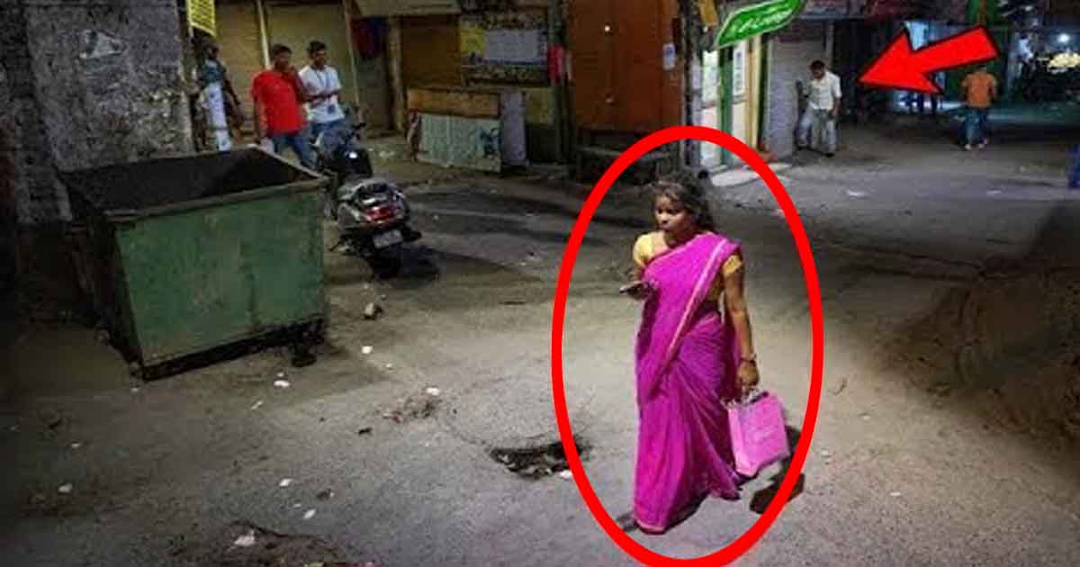 Woman Walking on Road