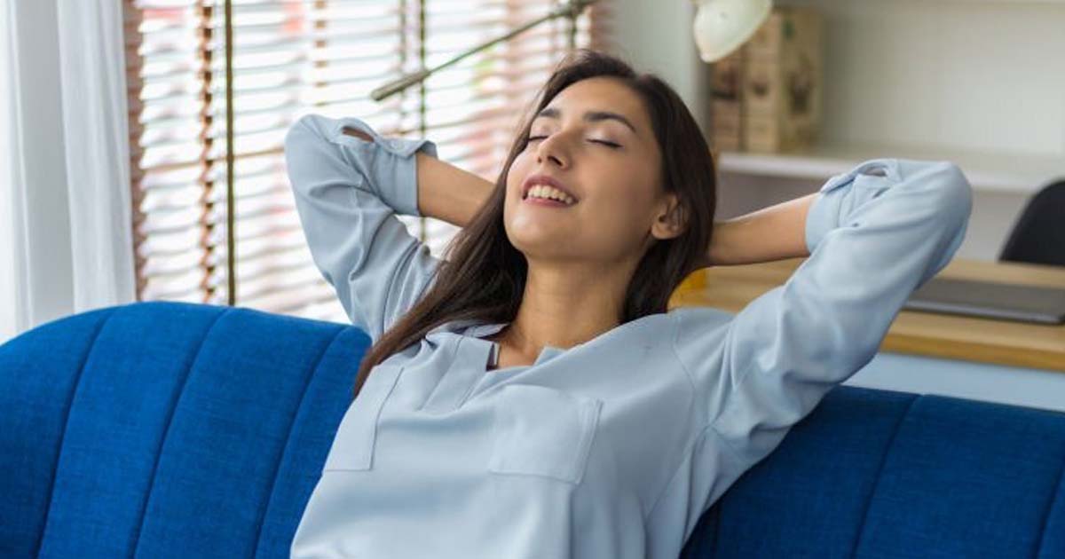 A woman sleeps during the day