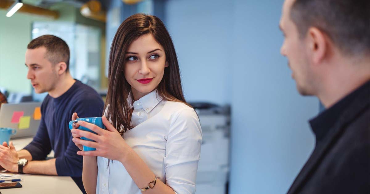 Girl looking at her colleague