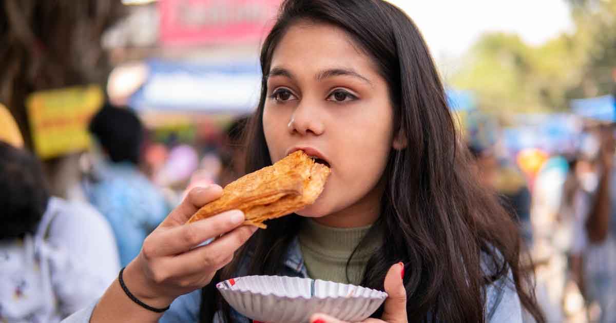 Woman Eating Food