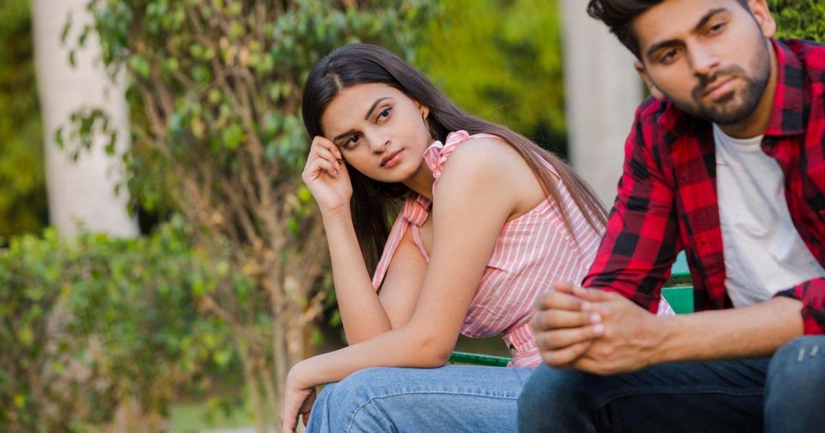 Woman Looking Men in Park