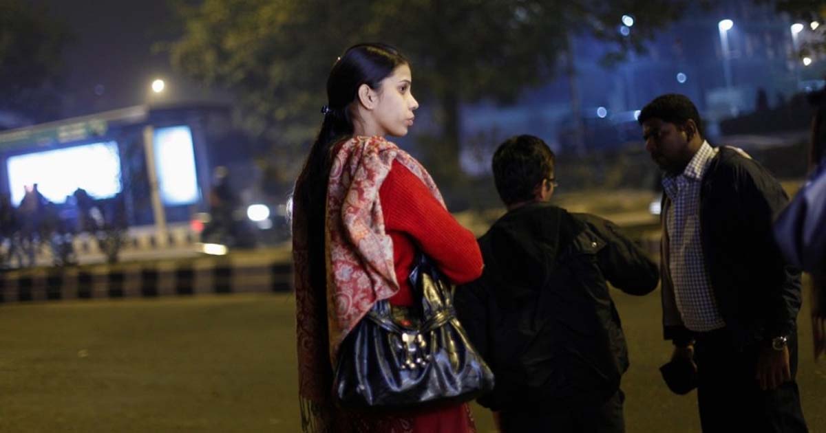 Woman at Night on Road