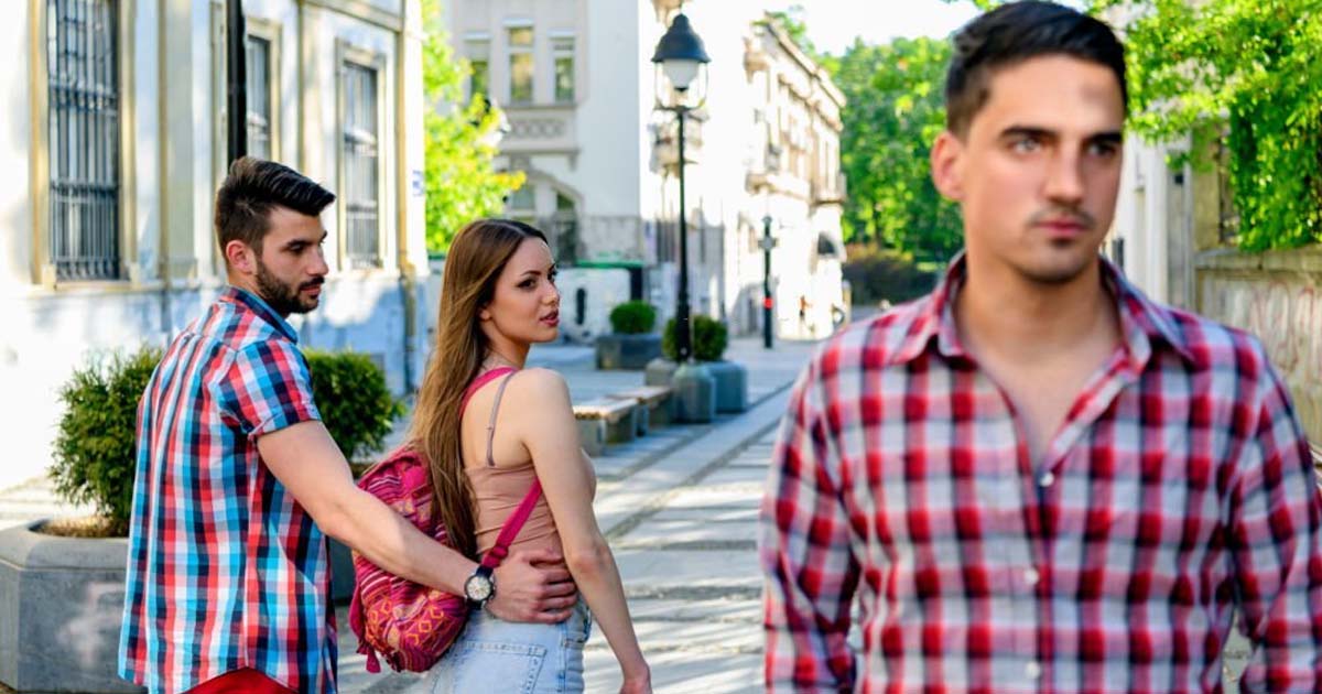 man walking with his girlfriend