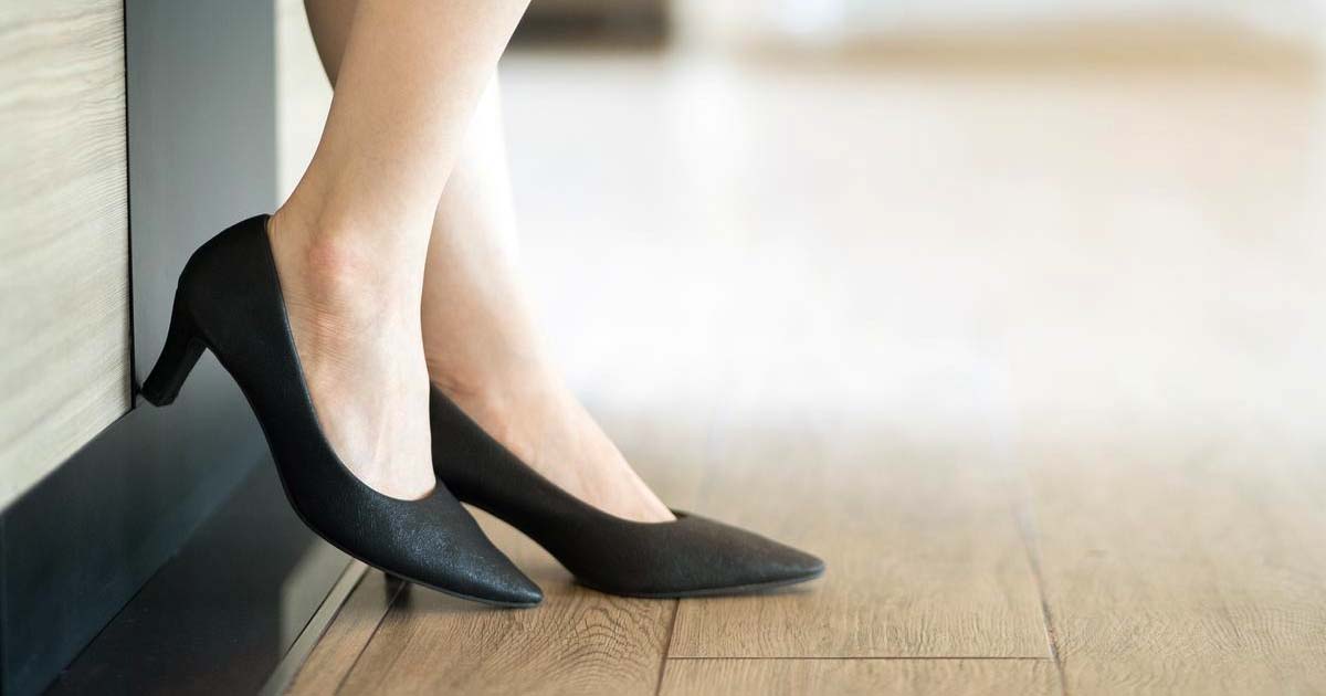 Black high heel shoes