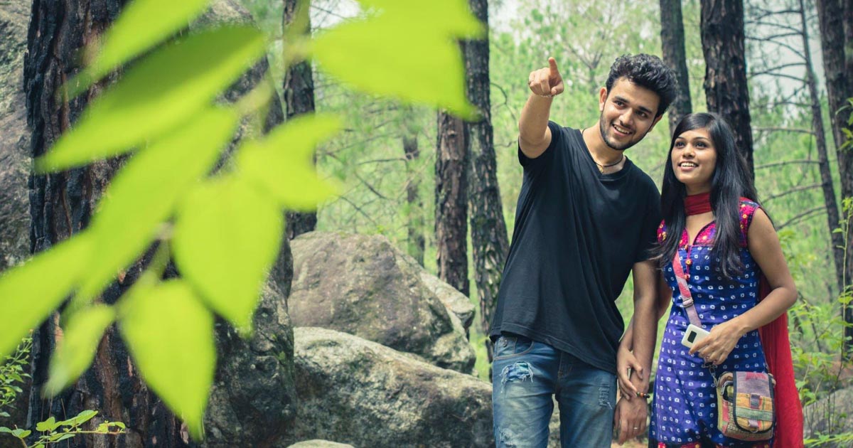 Couples in forest