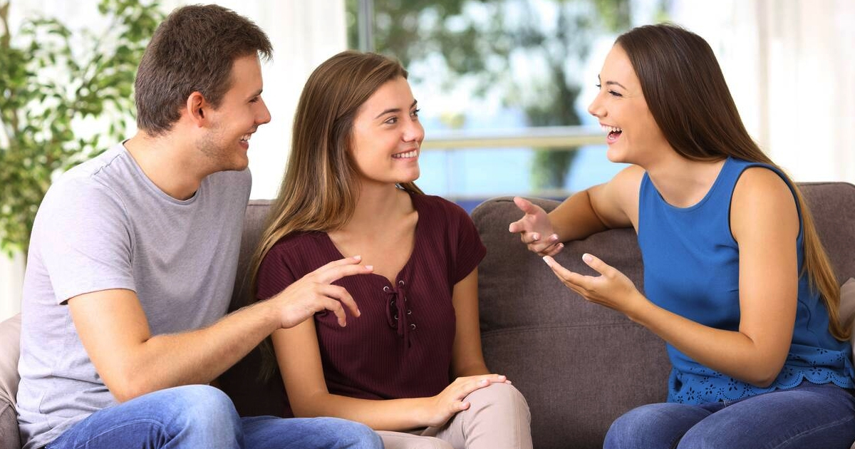 Three joyful friends