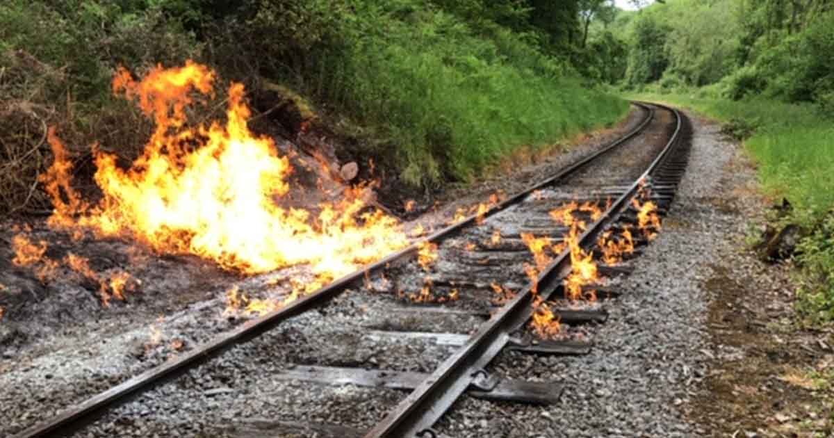 Why set fire on railway track