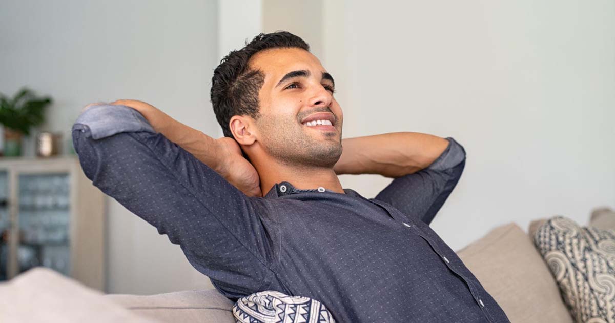 Young indian man relaxing