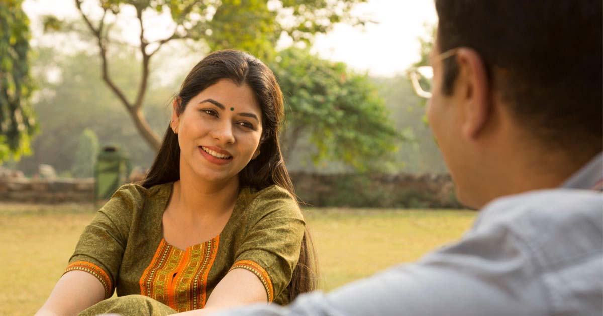 couple in public park