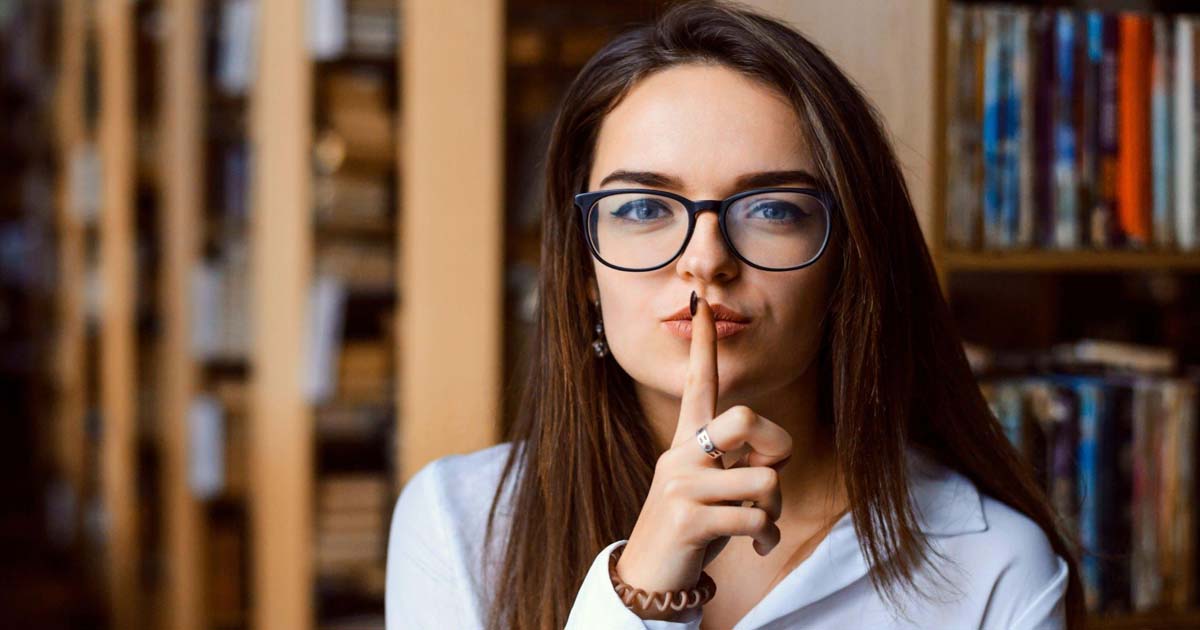 woman making silence