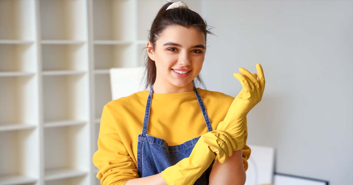 Woman cleaning