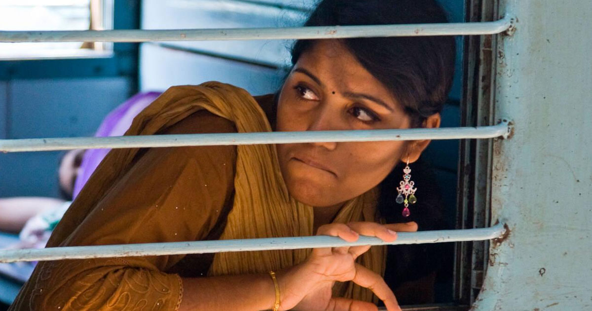 Indian Woman on a Train